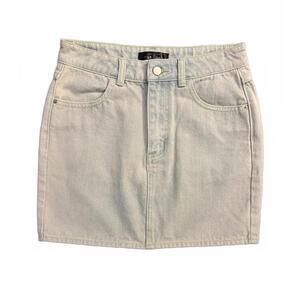 Blue Blush by Figleaf Boutique Denim Jean Skirt Small Faded Light Blue Mini